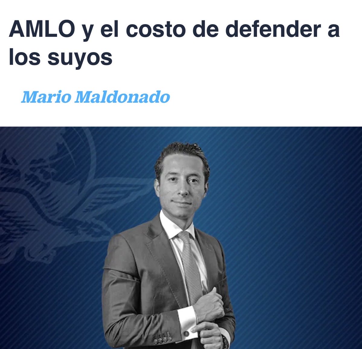 MarioMal's tweet photo. AMLO y el costo de defender a los suyos

@lopezobrador_ reapareció públicamente en medio de los señalamientos contra su hijo Andrés Manuel López Beltrán y las acciones de Estados Unidos contra personajes del entorno de @PartidoMorenaMx que comprometen la autoridad moral que atribuye a su movimiento. Presentó su nuevo libro llamado “Pueblo”, defendió al movimiento de la 4T y volvió a cargar contra los medios. Nada demasiado nuevo, salvo el contexto y los embates que ya no puede administrar desde una conferencia matutina.

El tema de Estados Unidos debe tenerlo nervioso, no solo por los comentarios que vertió este miércoles sobre ese país, sino por la secuencia que arrastra. El 3 de enero, tras la operación contra Nicolás Maduro, @lopezobrador_ pidió a @realDonaldTrump que no escuchara “el canto de las sirenas” y mandara “al carajo a los halcones”. Separaba al presidente con el que trató de los funcionarios que, a su juicio, lo empujaban hacia el intervencionismo.

En junio trasladó ese argumento a México. Acusó a funcionarios estadounidenses de buscar el debilitamiento de @PartidoMorenaMx y el fortalecimiento de la oposición. Atribuyó el cambio de @realDonaldTrump a sus consejeros y falsos amigos. Como en esta ocasión, respaldó a la presidenta @Claudiashein y pidió que regresara el mandatario con quien había coincidido en el poder. “Por el bien de todos, que regrese el otro Trump”, escribió.

Meses más tarde, su hijo Andy López Beltrán completó el planteamiento, cuando anunció que le habían retirado la visa. En una carta dirigida a @realDonaldTrump señaló a @SecRubio y a @DeputySecState como responsables. Negó haber cometido delitos y atribuyó la medida a una ofensiva política contra @PartidoMorenaMx. Los funcionarios a quienes su padre cuestionaba tenían ahora nombres, cargos y una decisión que afectaba a la familia.

Estados Unidos mantiene la presión. Esta semana, @nytimes informó que dos agencias estadounidenses analizaban señalamientos sobre posibles vínculos de López Beltrán con el crimen organizado y el contrabando de combustible. El diario precisó que no había aún una investigación formal abierta.

Ese mismo día, @USTreasury sancionó a Carlos Torres, exesposo de la gobernadora @MarinadelPilar, a quien señaló como un operador que habría protegido actividades del Cártel de Sinaloa. Meses antes, la justicia estadounidense había acusado a @rochamoya_, Enrique Inzunza y otros funcionarios y exfuncionarios de presunta colaboración con el narcotráfico. Son expedientes distintos y no equivalen a sentencias, pero forman parte de la misma presión.

En ese marco, @lopezobrador_ volvió a cuestionar la intervención de los embajadores estadounidenses y atribuyó la crisis de drogas del país vecino al deterioro familiar y a la prioridad concedida al poder económico y militar. Incluso, anunció otro libro con propuestas para Estados Unidos. Su diagnóstico sobre el consumo deja pendiente la responsabilidad mexicana frente a quienes producen, transportan y protegen ese negocio.

Volvió a criticar a los medios en México y a quienes “se sienten los dueños” del país; los “potentados”. Pero los cuestionamientos no aclaran cómo Jorge Amílcar Olán, amigo de sus hijos, se convirtió en el contratista estrella durante su sexenio. La @FGRMexico ha negado una investigación u orden de aprehensión en su contra, pero esa respuesta no explica la obtención de contratos ni resuelve los señalamientos sobre delitos financieros y de presunta asociación criminal.

@lopezobrador_ volvió a exigir honestidad a los servidores públicos. Aplicar ese principio a los propios obliga a esclarecer acusaciones y determinar responsabilidades.

Apenas han transcurrido dos años del gobierno de @Claudiashein y del retiro de @lopezobrador_. Y cada vez más se acumulan los problemas: cancelaciones de visas, acusaciones y sanciones contra morenistas, mientras el expresidente sigue apelando al @realDonaldTrump con quien pudo entenderse.
 
(1/2) Sigue… 👇🏼