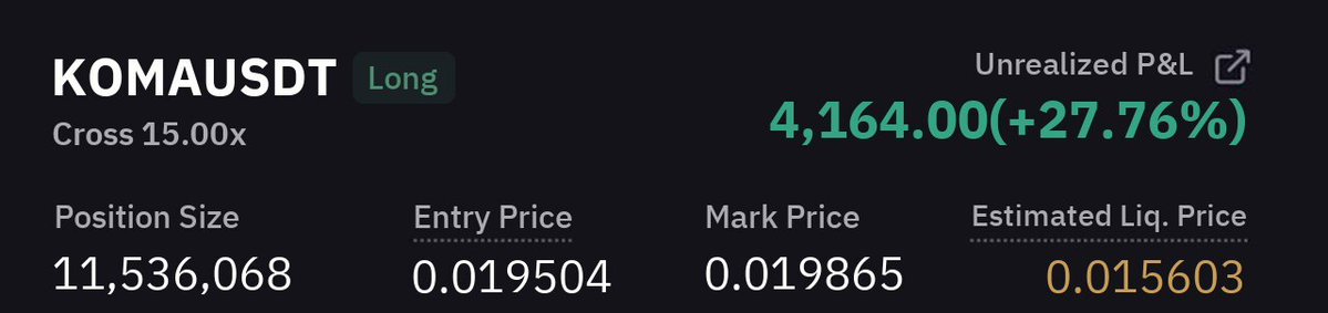 CryptoDegenPump's tweet photo. 🚀 #KOMA Pump result

✅ 2nd target achieved in just 1 hr 2 min

💵 Huge quick profit 27.7578% 💪

💰 Join now in order to get your next profit 

☎️ Contact https://t.co/DKGvXdu0j0 for vip premium

📈The chart👇
https://t.co/RmMvtb0xwz
Claim your exclusive $11,500 BingX bonus here 👇
🔗 https://t.co/VFoQIBM7wp 
https://t.co/PaFRmMNDqk