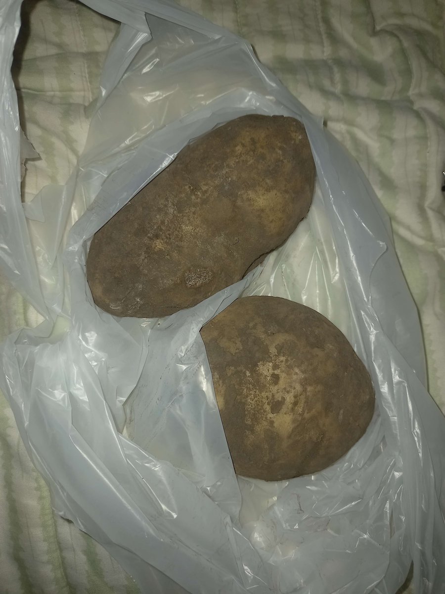 Katauroraaa's tweet photo. Argentina is doing so bad that my favorite fruits and vegetable shop is closing down and since I was a loyal customer when I said hi the owner gifted me 2 potatos as a farewell gift, I cried. https://t.co/li5C9cPvJ4