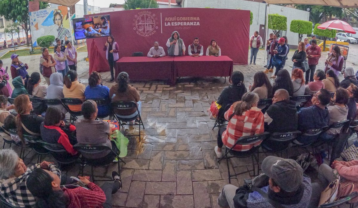 GobNau's tweet photo. El Gobierno de Ciudad #Naucalpan, a través del Sistema Municipal DIF, llevó a cabo la jornada “Cuidando de quienes cuidan” en #SanMateoNopala, un espacio para reconocer, visibilizar y respaldar a las personas que diariamente realizan labores de cuidado dentro de sus hogares.💜

#AquiGobiernaLaEsperanza