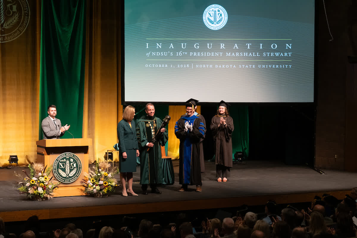NDSUPresident's tweet photo. It is an incredible honor to be inaugurated as North Dakota State University's 16th president. My vision for the university is one where excellence sets us apart, where our land-grant mission continues to guide our work as The People's University and where all of us move forward as One NDSU.

Thank you to everyone who attended today's ceremony to show their support for the future of NDSU. I'm excited for what comes next and, most of all, for the opportunity to serve the people of this university and the people of North Dakota.