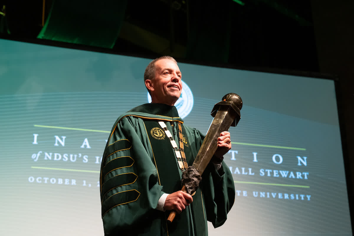 NDSUPresident's tweet photo. It is an incredible honor to be inaugurated as North Dakota State University's 16th president. My vision for the university is one where excellence sets us apart, where our land-grant mission continues to guide our work as The People's University and where all of us move forward as One NDSU.

Thank you to everyone who attended today's ceremony to show their support for the future of NDSU. I'm excited for what comes next and, most of all, for the opportunity to serve the people of this university and the people of North Dakota.