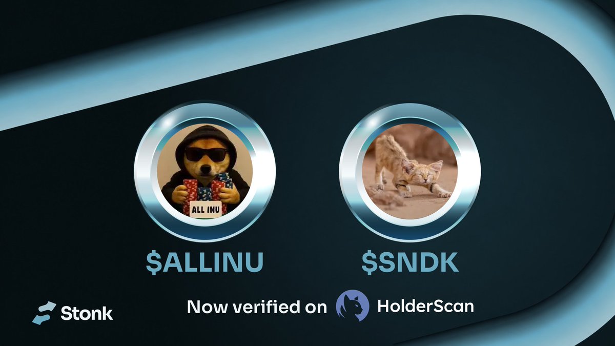 LaunchOnSF's tweet photo. solana:4MMQY9bwkxxTtsK3W227Q5ABT6yFY8Pmn9Ze7wmAXKY8 and solana:8t5C4AWDg4CroMChxdo7rG2e8nJM31QG2GG7Czx9X7x2 are now verified on @HolderScan.

Know what you’re all in on. https://t.co/myGc7CdG7r