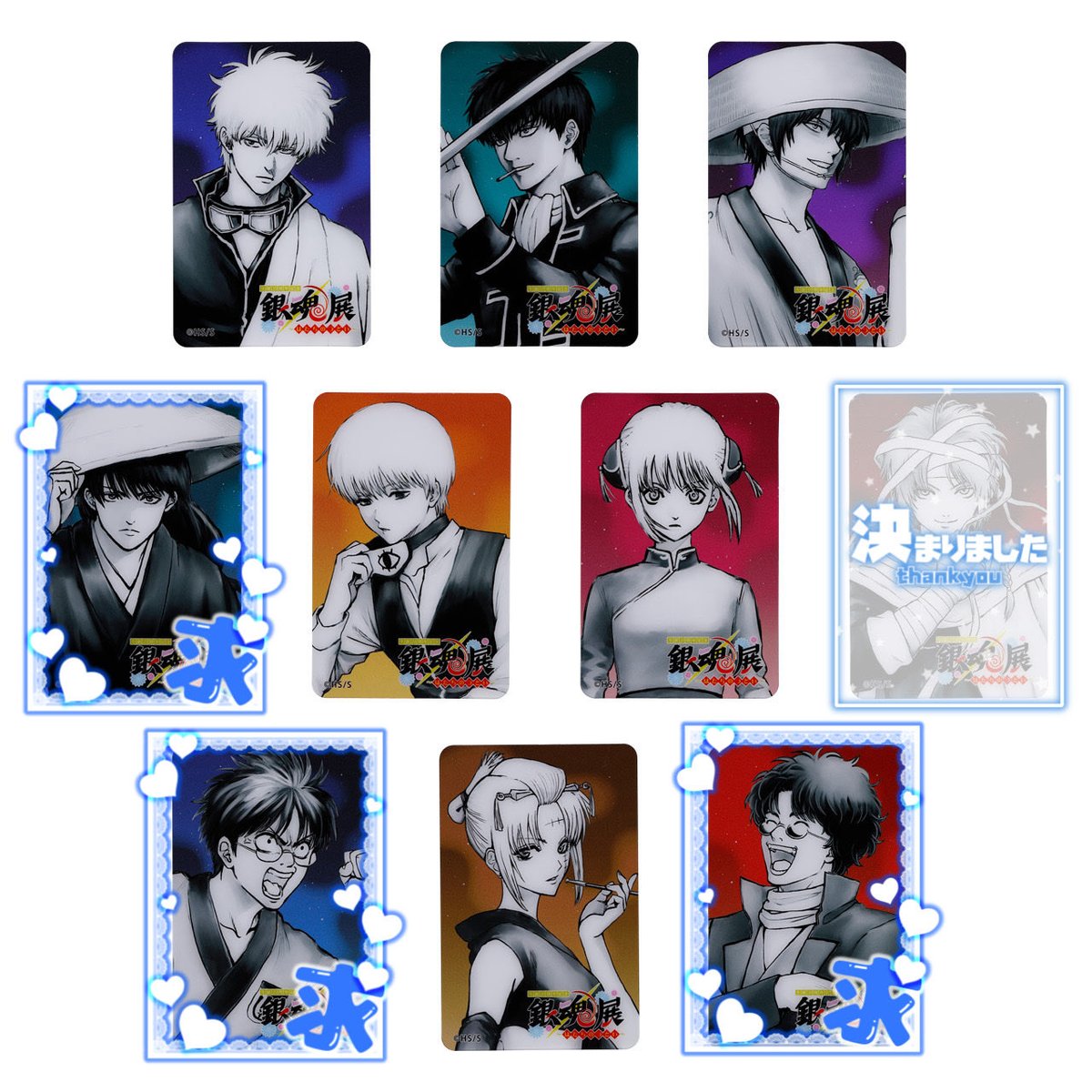 m1y065's tweet photo. 【交換・譲渡】銀魂　銀魂展　クリアカード

譲|銀時、土方、高杉、沖田、神楽、月詠
求|桂 2~, 坂本 / 新八 ~2 or 定価 + 送料

事後通販にて2box購入予定
交換を含めたお取引を優先させていただく可能性があるため、交換可能な方はご提示のほどよろしくお願いいたします🙇🏻‍♀️

気軽にお声がけください。 https://t.co/NvDmQKvJWE