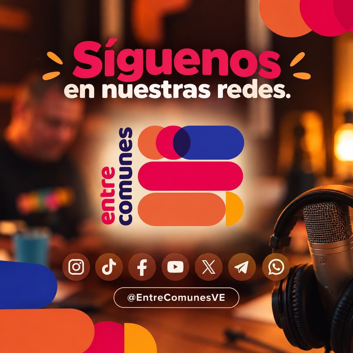 entrecomunesve's tweet photo. #AHORA🎙️ Esto es *Entre Comunes* y estaremos conversando sobre La Reforma de la Ley contra el Odio y los resultados de la segunda ronda del Diálogo Nacional
 🔴EN VIVO

IG: https://t.co/BfC2UQK7x3

TikTok: https://t.co/0puXz8S1dx

Youtube* https://t.co/DLJyfQ0GBr https://t.co/HFPkq4XytW