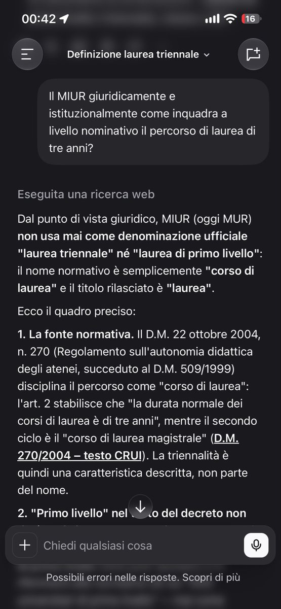 georgepreg's tweet photo. @Stella515493951 @michelec369 @CieloNoree No stellina, oltre a rompere i coglioni non sei in grado di informarti. È dal 2024 che un decreto ministeriale ha ufficializzato che la laurea è quella triennale e i 2 anni successivi sono magistrale. I pochi corsi che durano 5 anni a ciclo unico sono laurea allo stesso modo https://t.co/HzF9jEbfrC