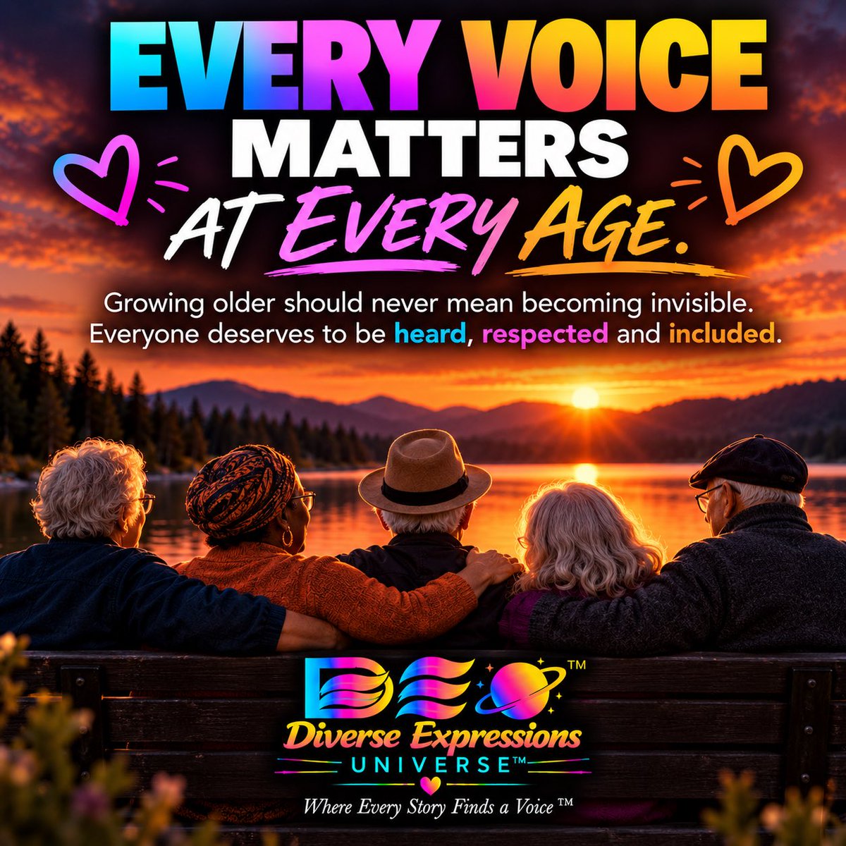 DiverseExpressU's tweet photo. 🌎👵 International Day of Older Persons
Every generation deserves respect, dignity and a voice. Celebrate older people’s experiences, contributions and stories. Every voice matters at every age. 🌎 Where Every Story Finds a Voice™ #internationaldayofolderpersons #inclusion https://t.co/qwbng2TCoZ