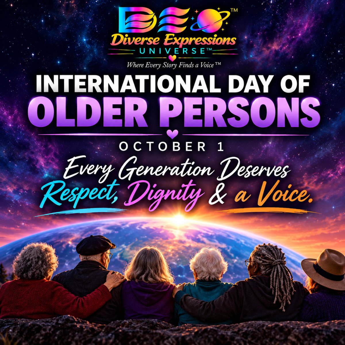 DiverseExpressU's tweet photo. 🌎👵 International Day of Older Persons
Every generation deserves respect, dignity and a voice. Celebrate older people’s experiences, contributions and stories. Every voice matters at every age. 🌎 Where Every Story Finds a Voice™ #internationaldayofolderpersons #inclusion https://t.co/qwbng2TCoZ