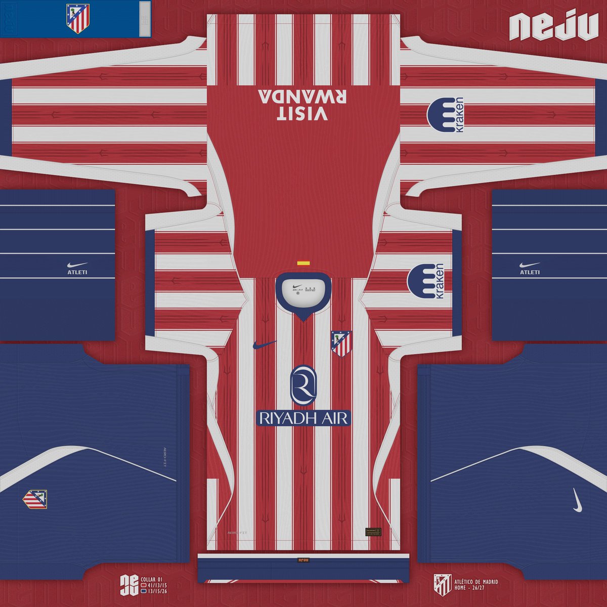 Neju_SomHi's tweet photo. 🇪🇸🟥⬜️🟦Atlético de Madrid - 26/27

Home x2 || Away || Third || Gk x3

>> https://t.co/8njwXisQap https://t.co/TgLDqJObC9