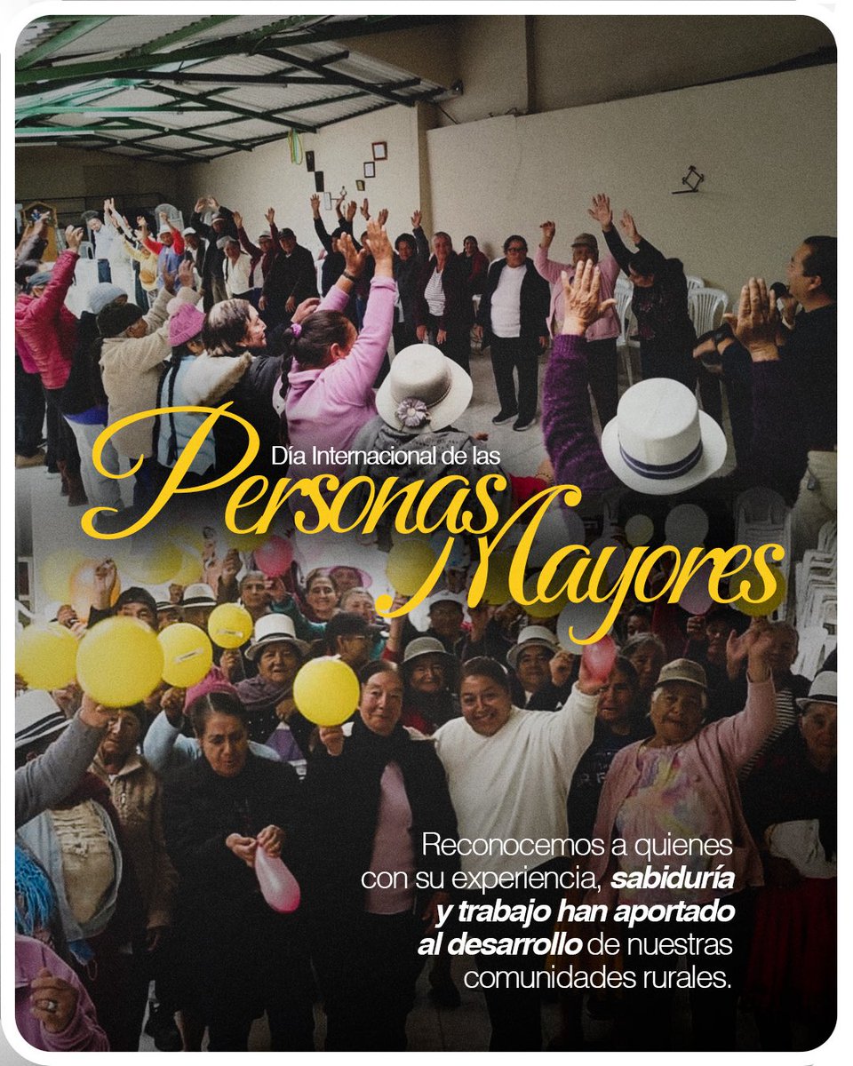 IESS_SSC's tweet photo. En el Día Internacional de las Personas Mayores, reconocemos la experiencia, sabiduría y aporte de nuestros adultos mayores, especialmente de quienes forman parte de nuestras comunidades rurales. https://t.co/zfaaXfyeCP