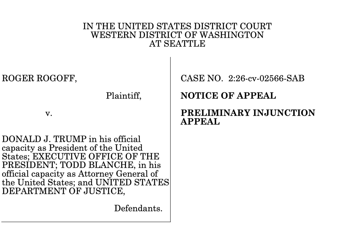 KlasfeldReports's tweet photo. "Can the President fire a court-appointed U.S. Attorney? No. The President cannot unilaterally fire a U.S. Attorney appointed by the Court."

Demonstrating how eager Trump is to stack his top prosecutors with loyalists, his DOJ *immediately* filed a notice of appeal. https://t.co/w1pIThf88j