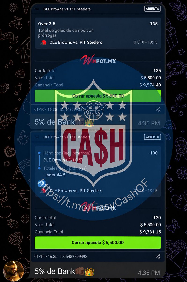 AdrianoPicks_MX's tweet photo. 🚨 𝗣𝗜𝗖𝗞𝗦 𝗗𝗘 𝗩𝗜𝗞𝗜𝗡𝗚𝗢 𝗡𝗘𝗚𝗥𝗢 🚨

🏈 Browns vs Steelers
🔥 Over 3.5 goles de campo
🔥 Browns +10.5 + Under 44.5
💰 𝟱% 𝗱𝗲 𝗯𝗮𝗻𝗸 en cada una
Más apuestas 𝗚𝗥𝗔𝗧𝗜𝗦 de #VikingoNegro 👇
https://t.co/TJscdKT9zd https://t.co/sKjeUaM543