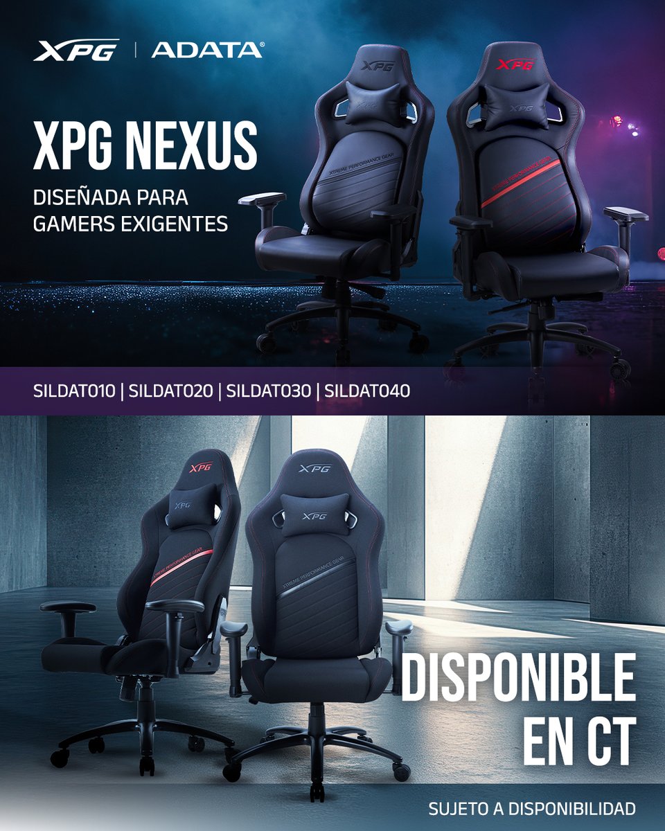 CTInternacional's tweet photo. ¡Diseñadas para los más exigentes 🎮!
Conoce la línea de sillas gamers 💺 XPG Nexus y lleva tus horas de juego a otro nivel.

Consigue la tuya dando 💻 clic:
🌐 https://t.co/TAOBgOgKgL https://t.co/ERqmYstM2d