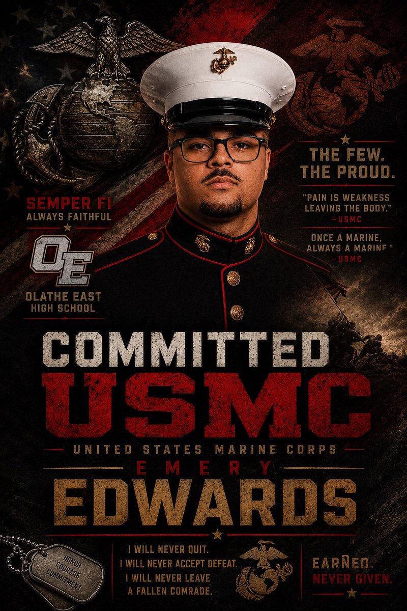 nexxgenem's tweet photo. After an incredible conversation with @ssgt_belcheriii, Iโm blessed and honored to announce that I have received my first and final offer โ and Iโm officially committed to the United States Marine Corps.
Committed.
#Committed #USMC #SemperFi #Marines #DepartmentOfWar #NextChapter https://t.co/4lL4fEfggs