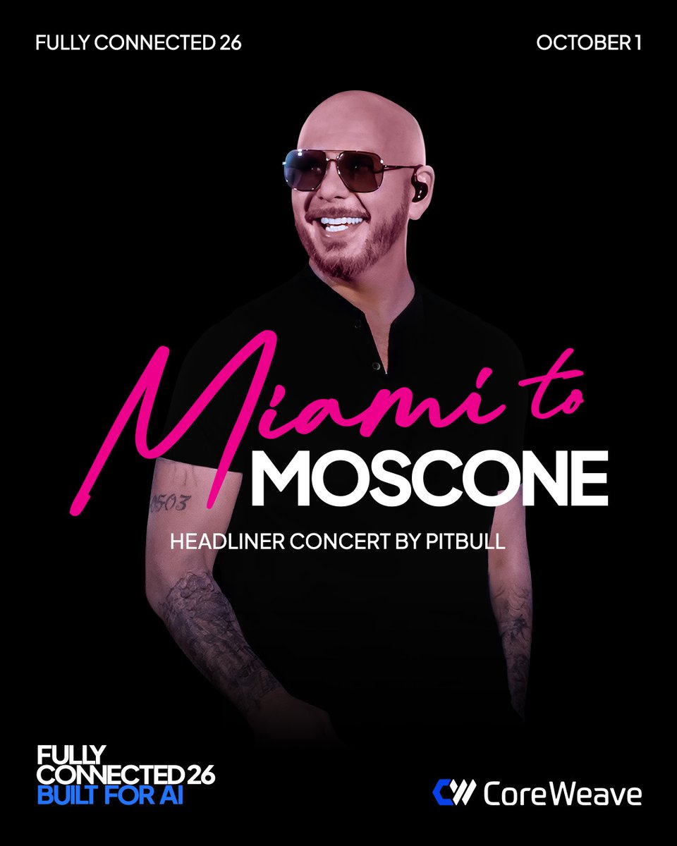 It's the final night of #FullyConnected26 and we're signing off in style: we're bringing Miami to Moscone with @​Pitbull 🌎 🎤 🔥 7:00-10:00pm Moscone South 📷