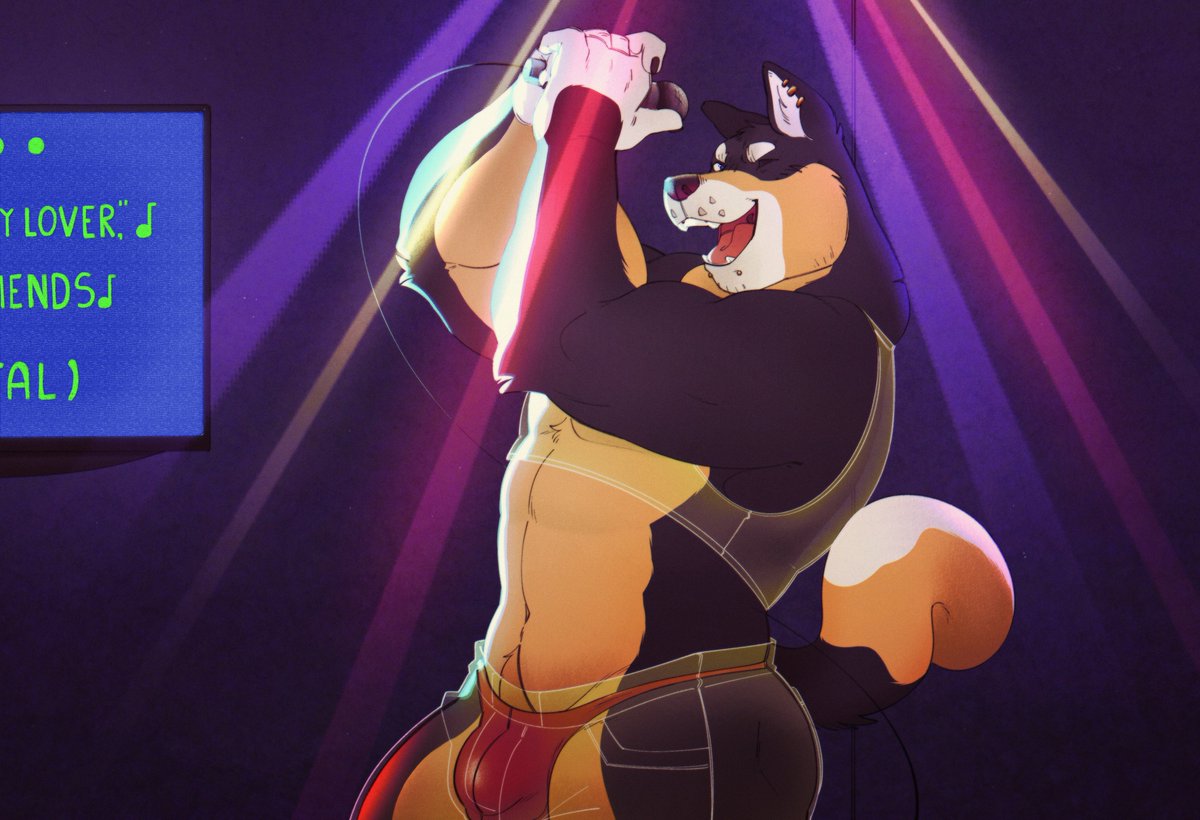 The_other_sinno's tweet photo. He love's to sing at the karaoke nights! 🎶🎙️ https://t.co/q6G9I8agp1