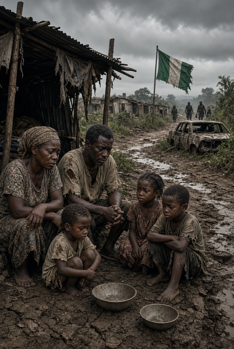 Speeido's tweet photo. 66 years of “independence”
 and still no light, no good roads, no security, no jobs. Kidnapping. Banditry. Poverty.  What exactly are we celebrating?
Where is the independence?
This is the painful reality millions of Nigerians wake up to every single day. https://t.co/TN3LUsShQ1