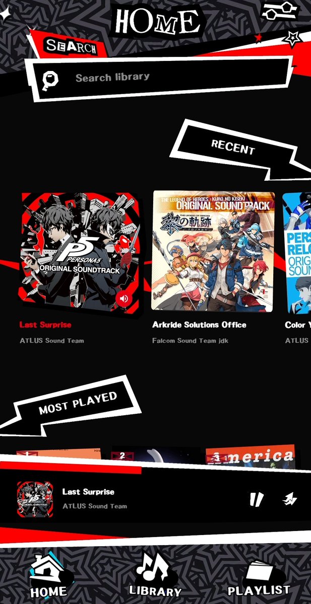 NikaDudi's tweet photo. Update 1 on the Persona 5 style music player 🎵🟥 I've gone ahead and added some new features! such as:
- A working queue 
- Live tracking lyrics
- Song stats
- A bunch of custom assets for menus, icons, and page transition animations 
- more in posts below 🧵 1/3 https://t.co/3iuCQdf1qg