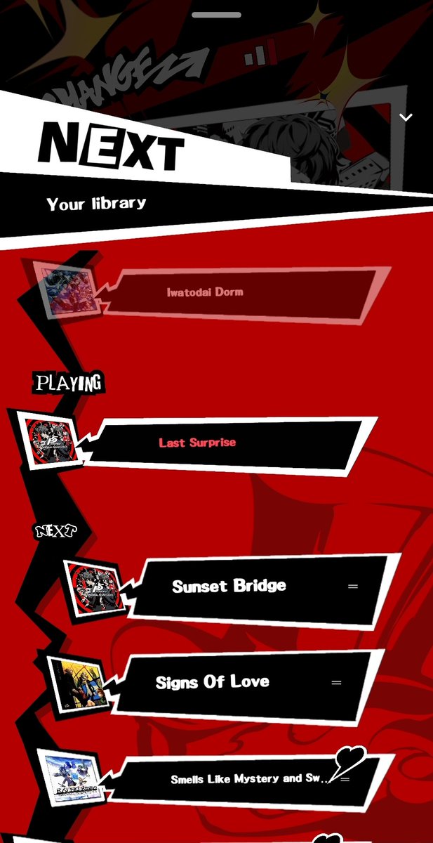 NikaDudi's tweet photo. Update 1 on the Persona 5 style music player 🎵🟥 I've gone ahead and added some new features! such as:
- A working queue 
- Live tracking lyrics
- Song stats
- A bunch of custom assets for menus, icons, and page transition animations 
- more in posts below 🧵 1/3 https://t.co/3iuCQdf1qg