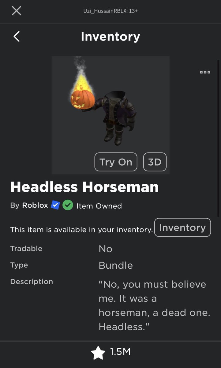 UziRBLX's tweet photo. FIRST ROUND OF HEADLESS HORSEMAN GIVEAWAY! 😍🔥

To enter just : 
Like and Retweet this tweet! 

i’ll be purchasing a gamepass, THANK YOU ROBLOX FOR THIS OPPORTUNITY ❤️ https://t.co/H9rQU2BQzN