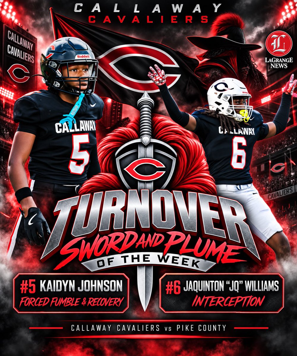 CoachNickKnight's tweet photo. Last Week not a good defensive week for either team but recognize Abry Harmon, Kaidyn Johnson and Jaquinton Williams!
@abry_harmon
@KaidynJ2010
@jaquintonwill
Bounceback Friday Night against Jackson!
#Swarm
#SPEED
#CavsOnTop ⚔️🪶
📸: @LagrangeNews #6 JQ https://t.co/1UIrXyqG9y