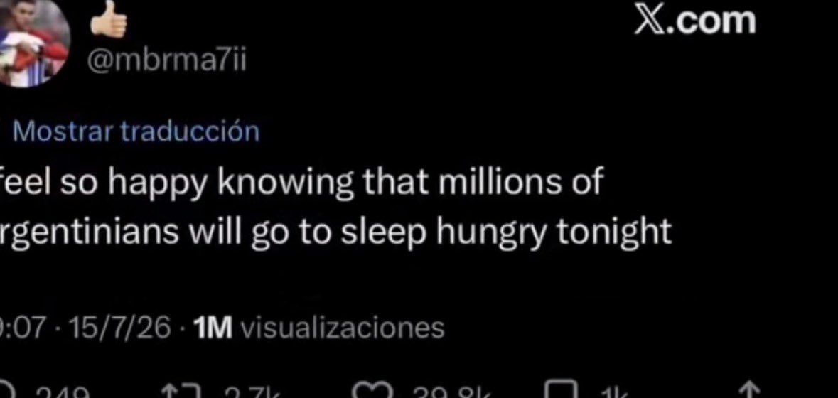 argentfeina's tweet photo. im not woke until it comes to argentina 😬😬 you all claim to gaf about world poverty and countries with severe food insecurities until it comes to argentina . and using “argentines are racist tho” to excuse your xenophobia is retarded asf honestly https://t.co/ckCpvMABWz
