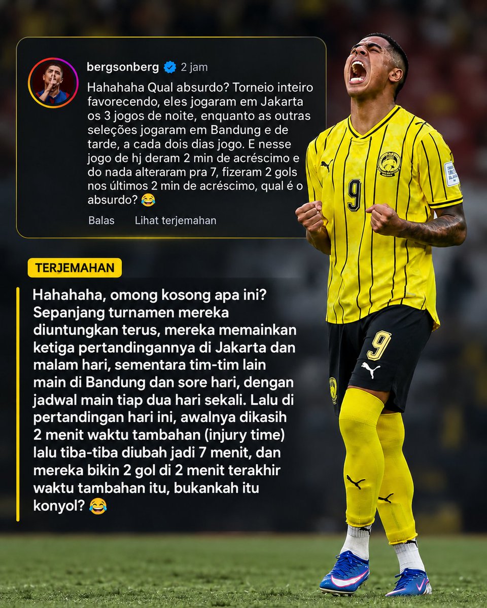 idextratime's tweet photo. Komentar striker Malaysia, Bergson, di akun Instagram TNT Sports Brasil. https://t.co/WFjhZIVVKl