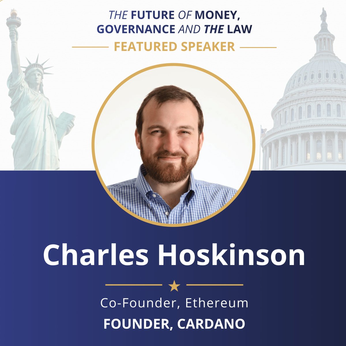 angrycryptoshow's tweet photo. NEWS: 🇺🇸 Charles Hoskinson presented a keynote in DC at 'The Future of Money, Governance, and the Law,' joining Binance, Circle, Coinbase, and Ripple. Charles participated in a roundtable with government leaders and industry executives, per the Government Blockchain Association.