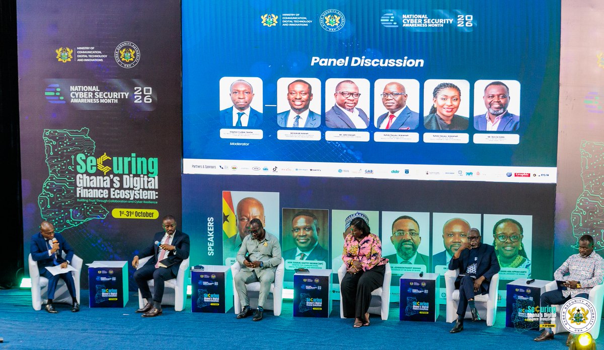 CSAGhana's tweet photo. Participants from industry, government, academia, and civil society came together for the NCSAM 2026 official opening held today.
#NCSAM2026 #BuildingDigitalTrust #OctoberIsNCSAM https://t.co/WxsiMcH7Oe