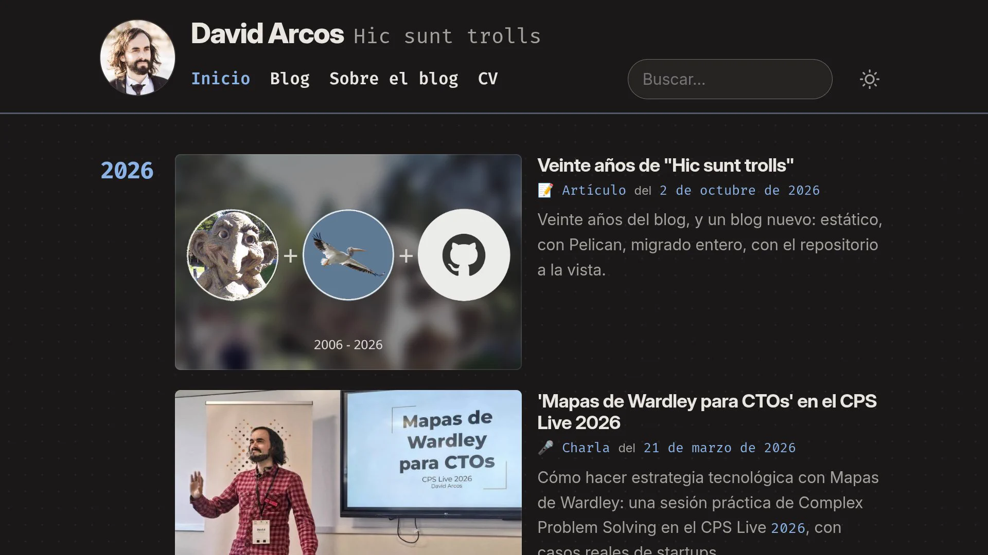 Site de David Arcos: "Hic sunt trolls" cumple 20 años