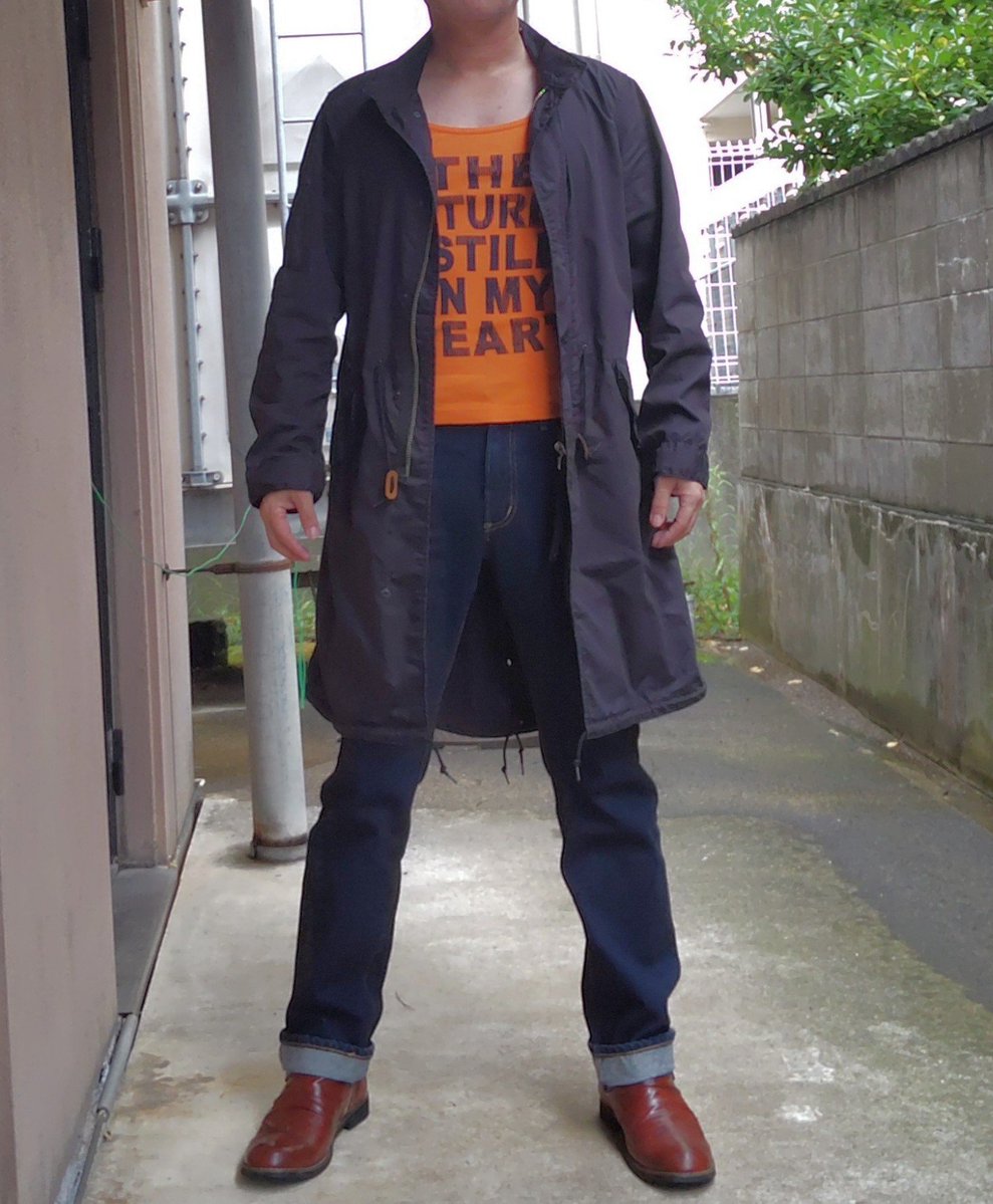surrenderSwing's tweet photo. #ジーンズ　#EDWIN　#ミリタリー　#ALPHA

M-65フィールドパーカーと403の着用写真です

雨の日はインナーのキルトジャケットを外して合羽代わりに使ってます https://t.co/haFiYypvnc