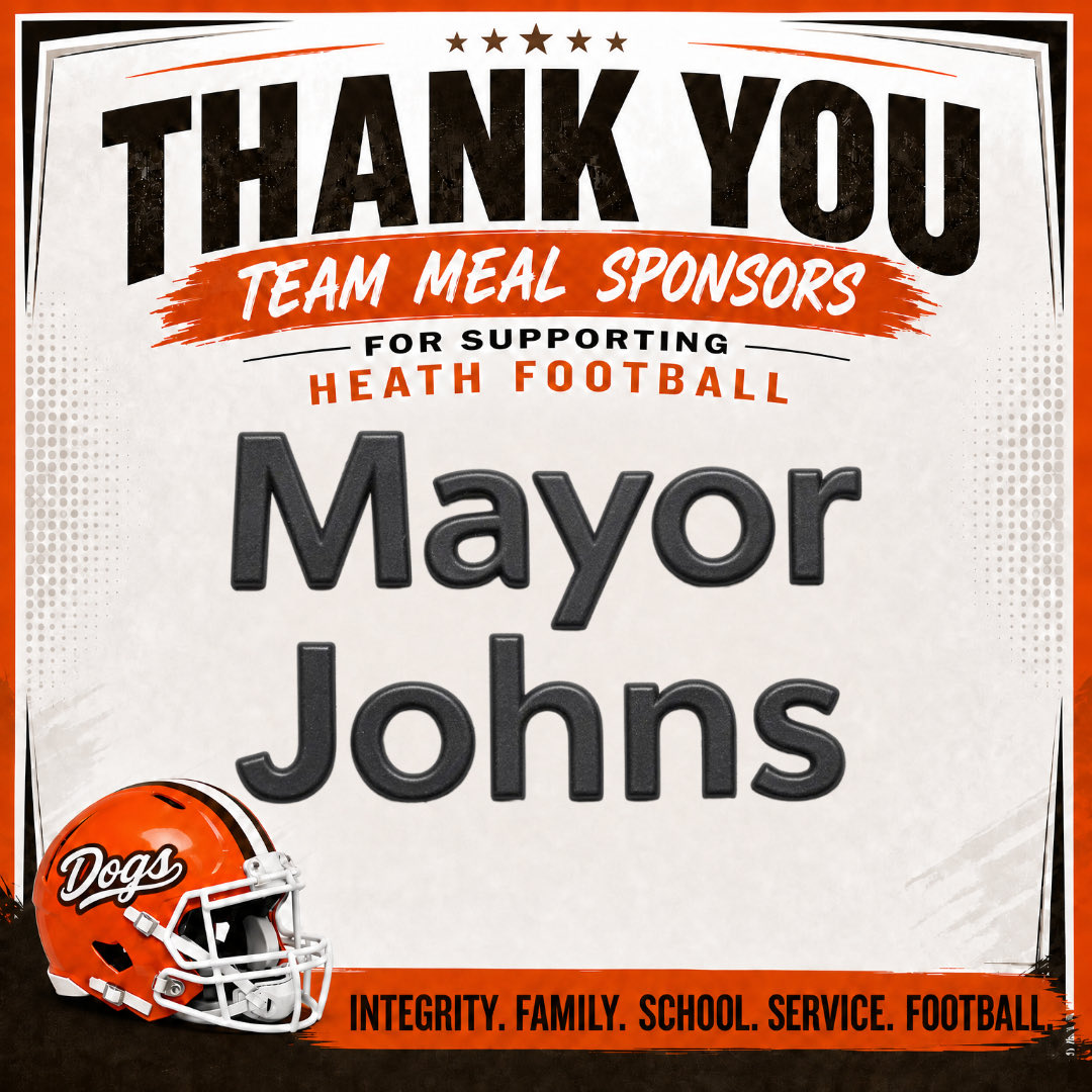 HEATHHSFOOTBALL's tweet photo. A huge thank you to Mayor Johns for the delicious spaghetti dinner for team meal tonight and for speaking to the team. #itsagreatdaytobeabulldog https://t.co/ZJh2fWzGui