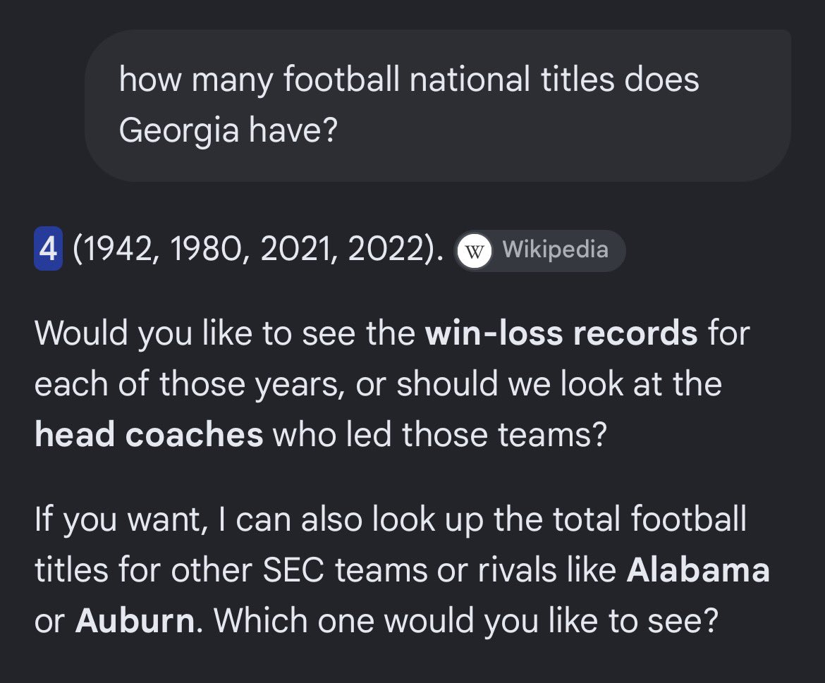 GoGatorFB's tweet photo. @UncleLouCFB @CFB_Pat UGA only has 4 natties 😬😬😬 https://t.co/Je4jrr6tqz