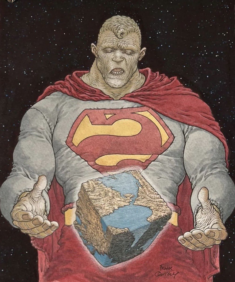 CQuill97's tweet photo. Superman and Bizarro by Frank Quietly https://t.co/rY1tahO3me