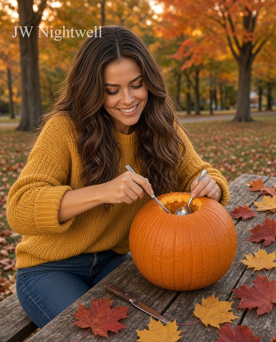 EmilyVaelen's tweet photo. Obligatory October 1st pic! 🎃 😆 

#EmilyVaelen
#happyoctober 
#PumpkinCarving https://t.co/xOKAV1NWtc