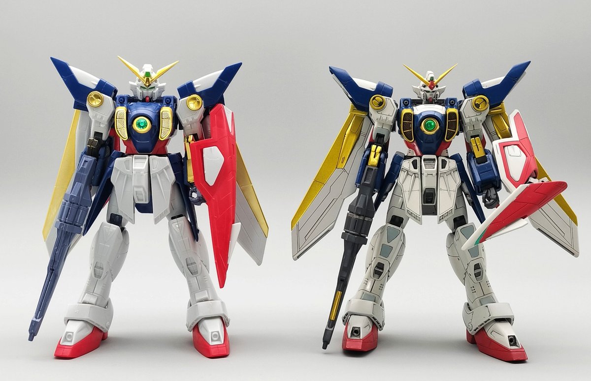 2hinfan's tweet photo. 平成ガンダムの旧1/100HGって神キットばかりだよね
過去作で粗はあるけど、お気に入りのW
#ガンプラ　#旧HG #ウイングガンダム https://t.co/0pnW6g1D6r
