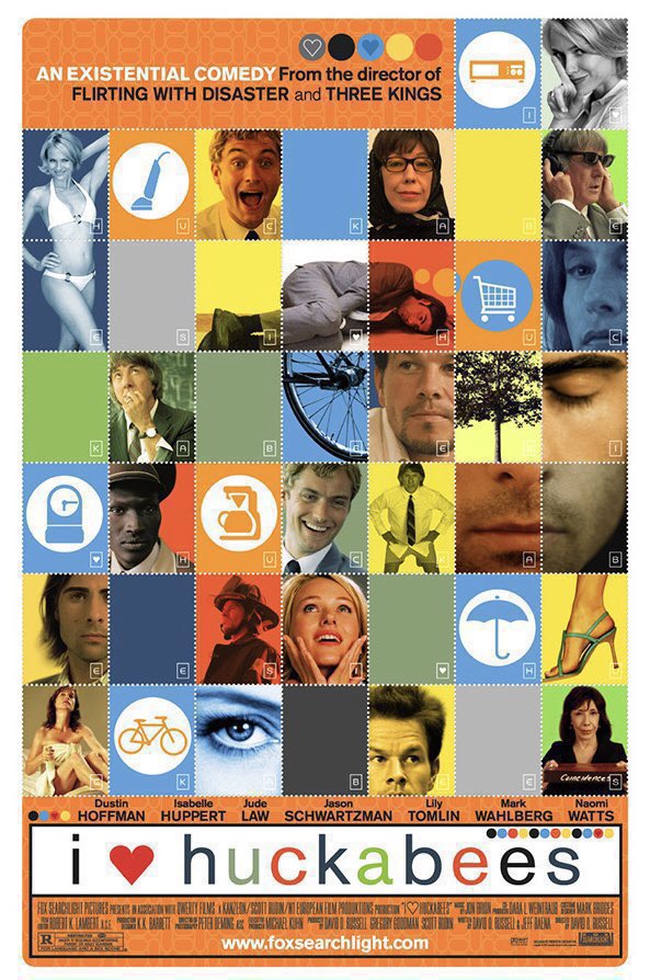 FilmNewsNos's tweet photo. 🎬MOVIE HISTORY: 22 years ago today, October 1, 2004, the movie ‘I Heart Huckabees’ opened in theaters!

#DustinHoffman #IsabelleHuppert #JudeLaw #JasonSchwartzman #LilyTomlin #MarkWahlberg #NaomiWatts #GerDuany #IslaFisher #JonahHill #RichardJenkins #DarleneHunt #TippiHedren https://t.co/WjKKqcULPy