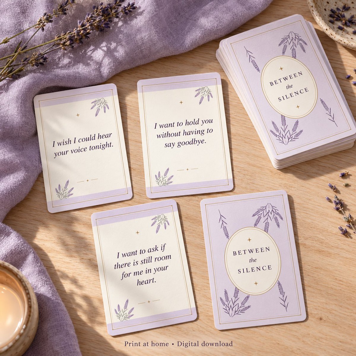 rainbowreact's tweet photo. “I want to ask if there is still room for me in your heart.” 💜 One of 80 messages in my Between the Silence printable oracle deck. Lavender designs for love, longing, and words left unsaid ✨

https://t.co/eI82N9uKov

#OracleDeck #OracleCards https://t.co/U1tyrFLQ4D