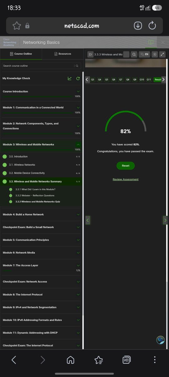 NodrohOladosu's tweet photo. Day 11/60
- Finished module three of Cisco Networking course on Networking Basics.
- Learnt about Wireless and Mobile Networks.
#60DaysofCyberForge https://t.co/7FNE2nKNoY