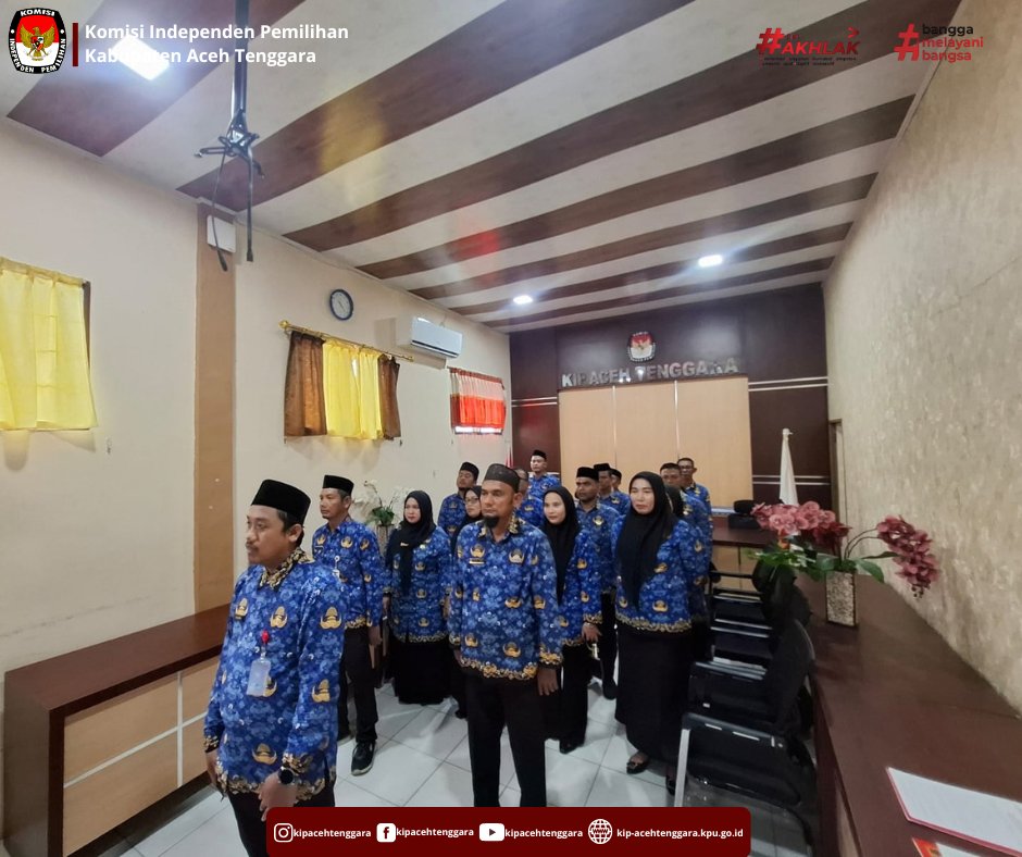 kip_agara's tweet photo. Hai #TemanPemilih
Komisi Independen Pemilihan (KIP) Kabupaten Aceh Tenggara mengikuti kegiatan Pengambilan Sumpah/Janji Pegawai Negeri Sipil di Lingkungan Sekretariat Jenderal KPU secara daring Kamis, 1 Oktober 2026. https://t.co/zdURT7QKZS
