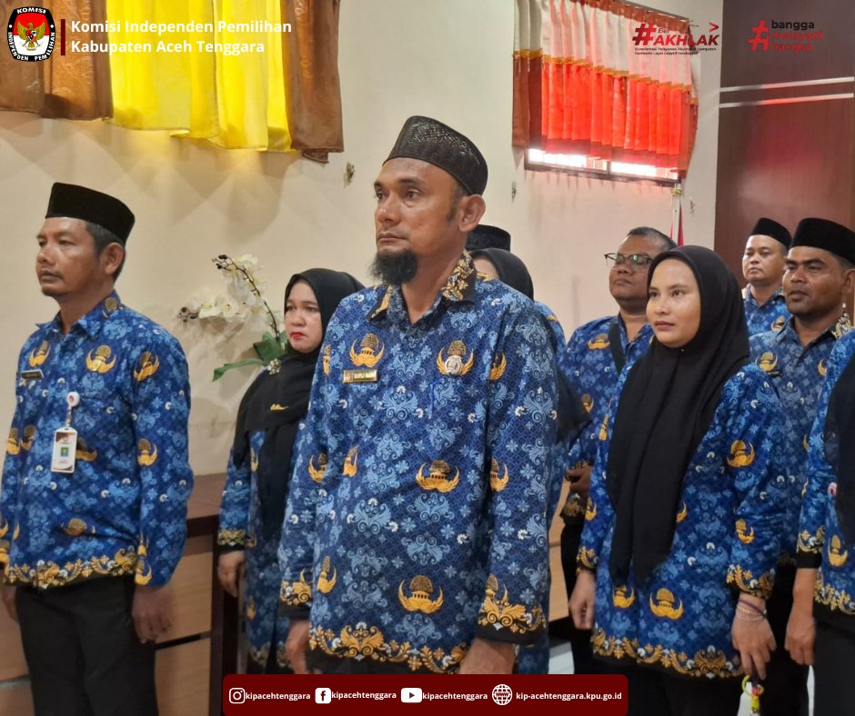 kip_agara's tweet photo. Hai #TemanPemilih
Komisi Independen Pemilihan (KIP) Kabupaten Aceh Tenggara mengikuti kegiatan Pengambilan Sumpah/Janji Pegawai Negeri Sipil di Lingkungan Sekretariat Jenderal KPU secara daring Kamis, 1 Oktober 2026. https://t.co/zdURT7QKZS