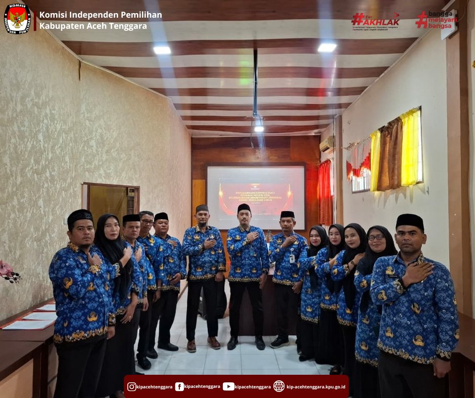 kip_agara's tweet photo. Hai #TemanPemilih
Komisi Independen Pemilihan (KIP) Kabupaten Aceh Tenggara mengikuti kegiatan Pengambilan Sumpah/Janji Pegawai Negeri Sipil di Lingkungan Sekretariat Jenderal KPU secara daring Kamis, 1 Oktober 2026. https://t.co/zdURT7QKZS
