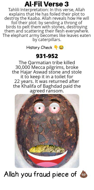 AllahswtSETAN's tweet photo. @QuitLyingStupid @Kneel_Muhammad This your allah?  💩🕋💩😂😂😂 https://t.co/z1qWh6Vzdn