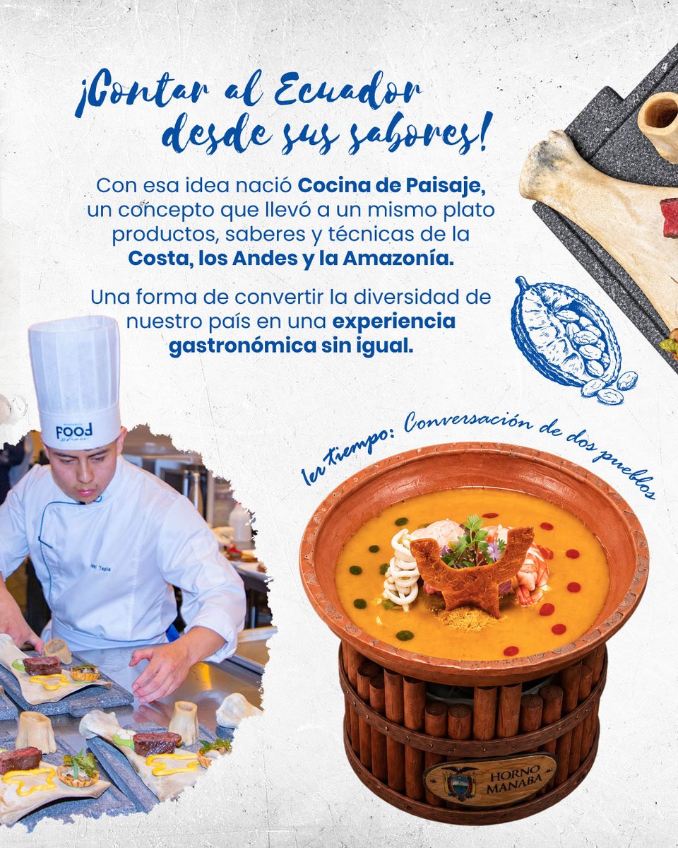 UTEoficial's tweet photo. Israel Yánez, Ismael Tapia y Mateo Salcedo llevaron a la Copa Nacional de Gastronomía Jóvenes Talentos 2026 una idea clara: contar al Ecuador desde sus sabores. 🇪🇨🍽️

La competencia, desarrollada en el marco de Guayaquil Food Show 2026, reunió a jóvenes talentos de la gastronomía en un espacio que puso a prueba su técnica, creatividad y capacidad para representar la identidad culinaria del país.

Con Cocina de Paisaje, el equipo de la Universidad UTE creó una experiencia inspirada en la Costa, los Andes y la Amazonía, a partir de productos locales, técnicas y memorias que reflejan la diversidad del territorio.

La investigación y el trabajo detrás de cada preparación los llevaron a alcanzar el primer lugar. 🏆

Un logro que demuestra cómo la identidad ecuatoriana también puede contarse, transformarse y proyectarse desde la gastronomía.

#UniversidadUTE #GastronomíaUTE #TalentoUTE #LoVivoLoDemuestro