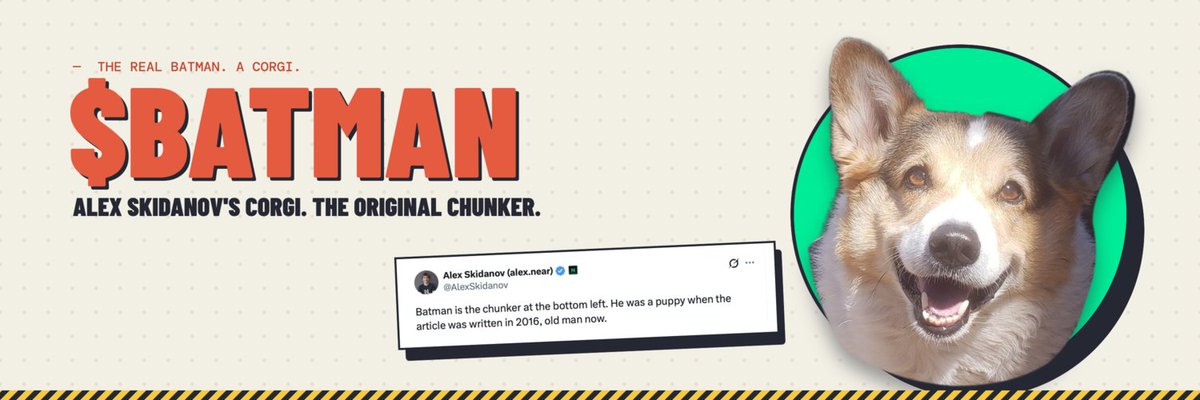 BatmanOnNear's tweet photo. 🦇🐾 BATMAN IS LIVE ON NEAR!

Every good meme coin starts with a dog.

Buy: https://t.co/z7Fj2E3ojY

CA: batman-13.nearlytrade.near

🌐 https://t.co/lqaAzhuxY2
𝕏 https://t.co/AZGJZKD1hf
💬 https://t.co/BBVE9bJp5T

$BATMAN $NEAR https://t.co/xI3uuITWAC