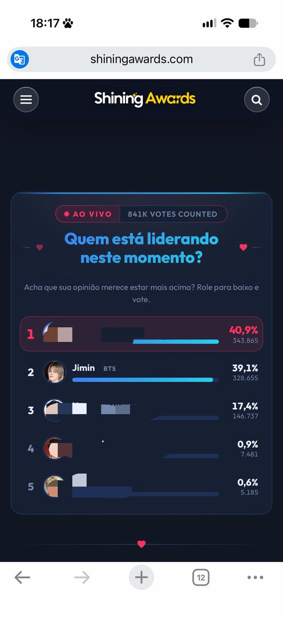 jikooksoulrebel's tweet photo. ‼️VOTAÇÃO ROLANDO ARMYS‼️

Park Jimin está concorrendo A MELHORES SOLISTAS DE KPOP 2026

Para votar acesse: https://t.co/6KxNeHRvHK

*Compartilhe a votação com alguma army e o seu voto valerá por 2 na próxima vez que for votar. 
* Termina 31/10
* Vote novamente a cada 1 hora. https://t.co/lkBe1kdGnb
