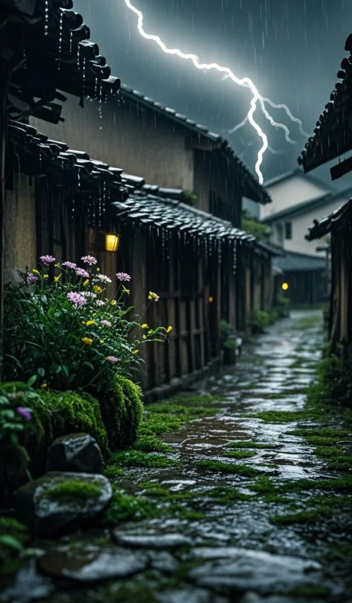 mE6E6CrbMewVr9E's tweet photo. [When thunder calls, the quiet street glows—magic meets the ordinary in this crisp moment]， https://t.co/9twJDg2tSN