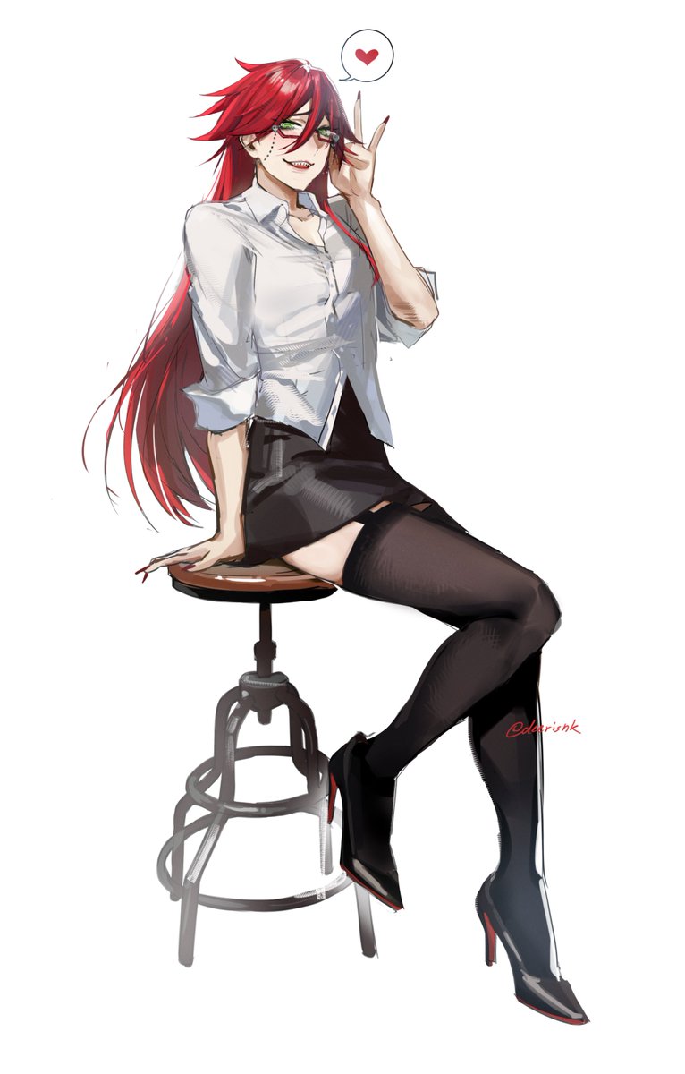 deerishk's tweet photo. Office Grell 🦈 #黒執事 #blackbutler https://t.co/h74HLQTn4P