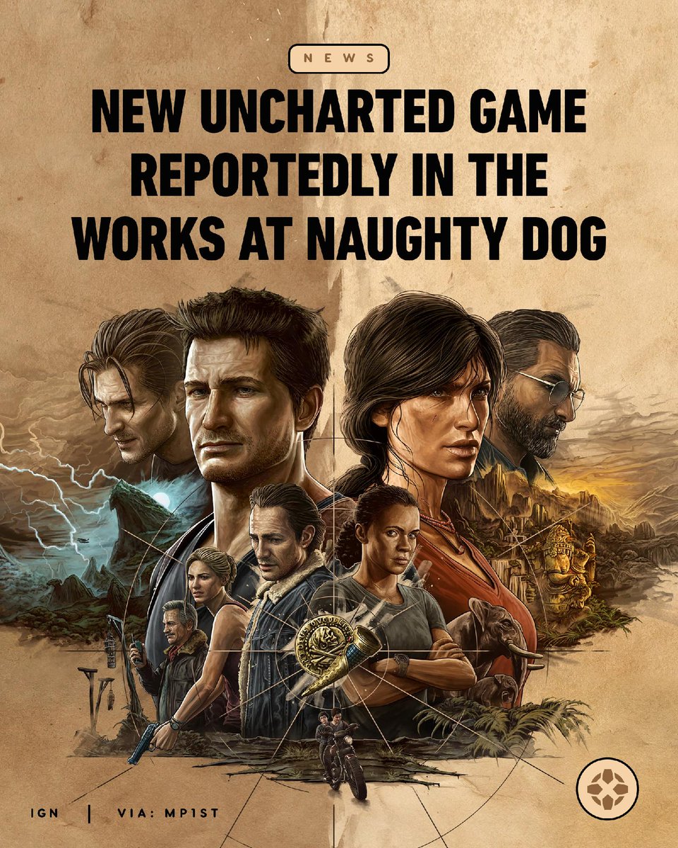 IGN's tweet photo. A new entry in the Uncharted series is reportedly in the works at Naughty Dog that will feature franchise icon Nathan Drake, but it is unknown the extent or capacity of his role. https://t.co/5l9pfu4iP9 https://t.co/RiEqKHLhFQ