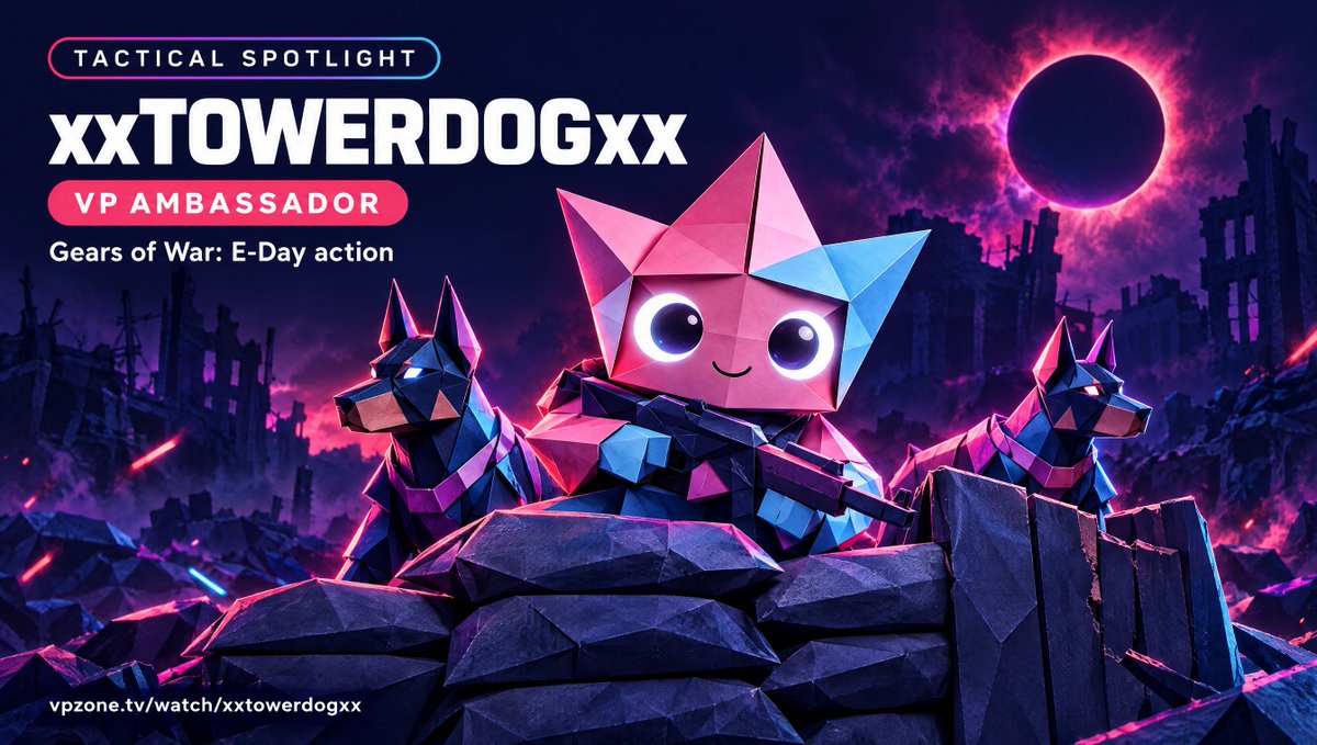 V3RTICALPIX3L's tweet photo. 🎖️ Tactical FPS veteran @xxTOWERDOGxx, a VP Ambassador, brings Gears of War: E-Day action, two Dobermans in the studio and a community built their own way.

Search xxTOWERDOGxx on VPZONE and join the crew! 🐕

#VPZONE #GearsOfWar #Streamer https://t.co/JVzEu8Y5n3